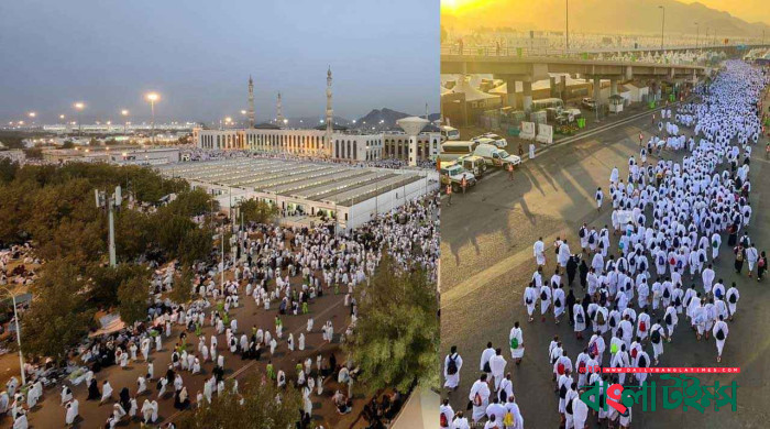 আরাফাতের অভিমুখে লাখো হজযাত্রী