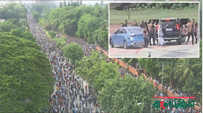 পদত্যাগ করে পালিয়েছেন শেখ হাসিনা