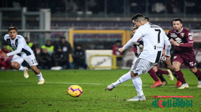 Ronaldo nets penalty as Juventus wins derby at Torino 1-0