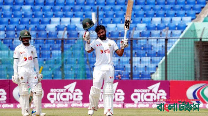 সাদমানের সেঞ্চুরির দিনে শেষ বিকেলে হোঁচট খেল বাংলাদেশ