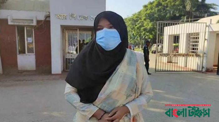 Khadija sits for examination shortly after release from jail