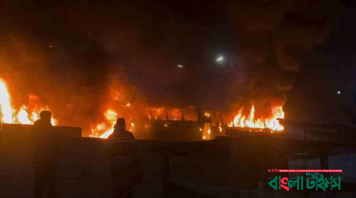 সংঘর্ষের পর দুটি বাস ও অ্যাম্বুলেন্সে আগুন, নিহত ৪