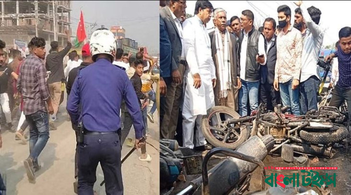 নারায়ণগঞ্জে পুলিশ-বিএনপি সংঘর্ষ, সিরাজগঞ্জে ১১ বাইকে আগুন