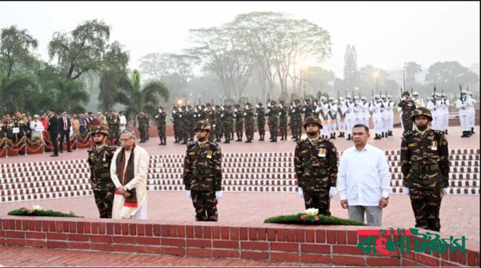 জাতীয় স্মৃতিসৌধে রাষ্ট্রপতি-প্রধানমন্ত্রীর শ্রদ্ধা নিবেদন